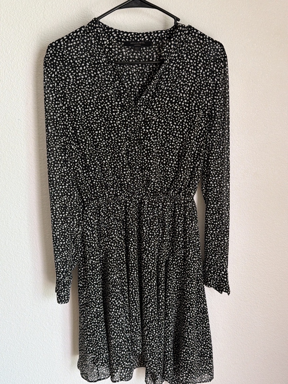 All Saints Martina Splash Dot Print Dress Size M - Picture 3 of 5